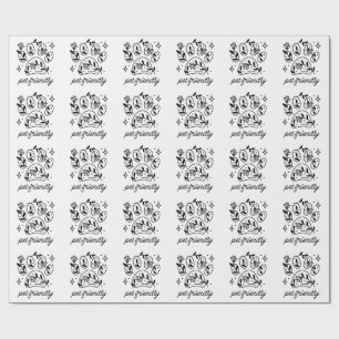 Papier Cadeau Patte de chien florale ami des animaux