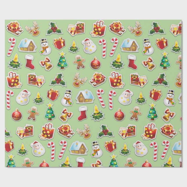 Papier Cadeau Patters de Noël (Plat)
