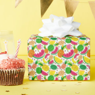 Papier Cadeau Patters de Red & Yellow Tropical Fruit