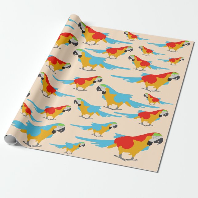 Papier Cadeau Patters du Colorful Tropical Macaw (Déroulé)