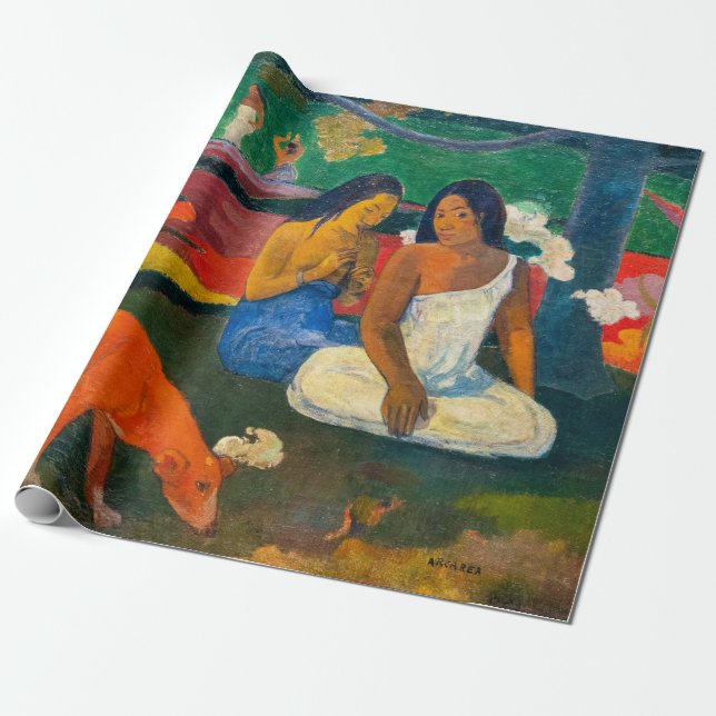 Papier Cadeau Paul Gauguin - Arearea / Le Chien Rouge (Déroulé)