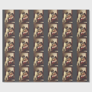 Papier Cadeau Paul Hermann Wagner : Meilleurs amis Art victorien