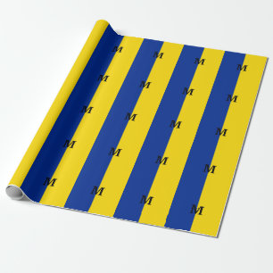 Papier Cadeau Pavillon d'Ukraine vertical monogramme bleu et jau