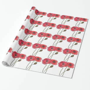 Papier Cadeau Pavot d'aquarelle