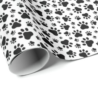 Papier Cadeau Paw Prints Gift Wrapping Paper
