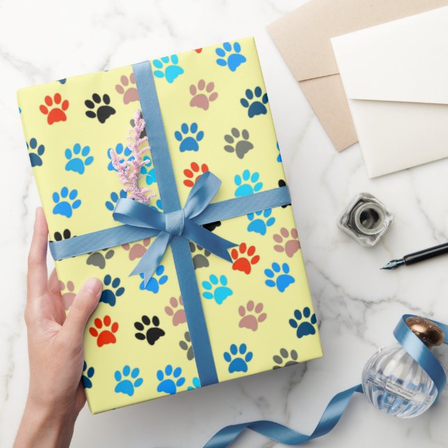 Papier Cadeau Paws Amoureux des chiens Amoureux des chats Chien  (Cadeaux)