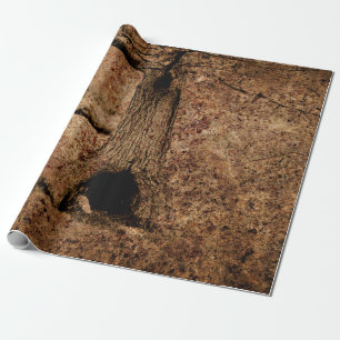 Papier Cadeau Pays Brown vintage Rustique Grunge Tree Texture