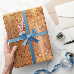 Papier Cadeau Pays rustique style sud-ouest cuir occidental