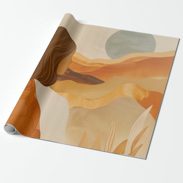 Papier Cadeau Paysage Abstrait de Boho (17) (Déroulé)