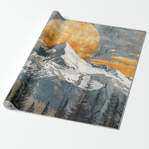 Papier Cadeau Paysage de montagne majestueux - Nature rustique