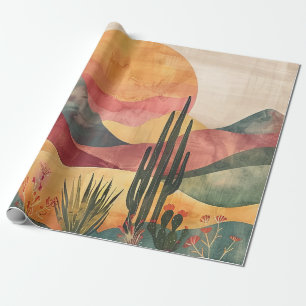 Papier Cadeau Paysage désertique boho - Nature du Sud-Ouest