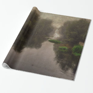 Papier Cadeau Paysage du Vieux Monde Peinture d'Art