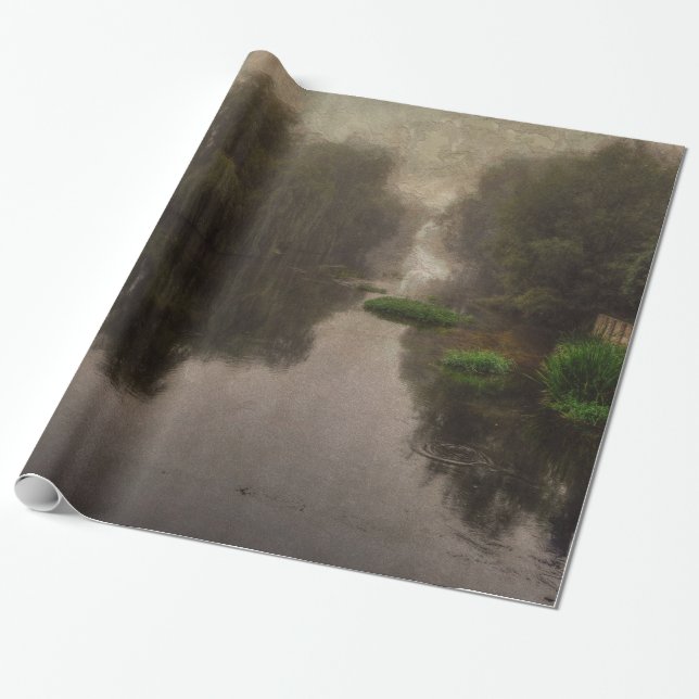 Papier Cadeau Paysage du Vieux Monde Peinture d'Art (Déroulé)