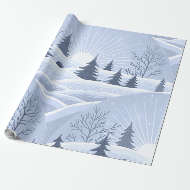 Papier Cadeau Paysage hivernal (Déroulé)