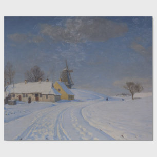 Papier Cadeau Paysage neigeux en hiver (par H.A. Brendekilde)