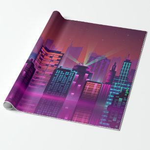 Papier Cadeau Paysage urbain coloré et lumineux. illustration