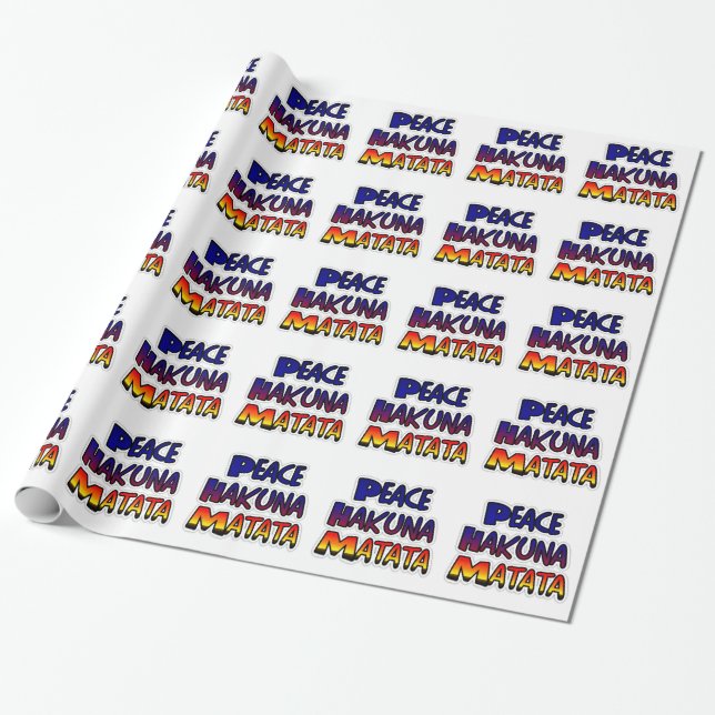 Papier Cadeau Peace Hakuna Matata Gradient Art (Déroulé)