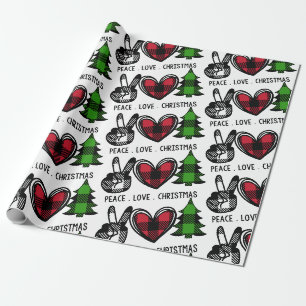 Papier Cadeau Peace Love Christmas