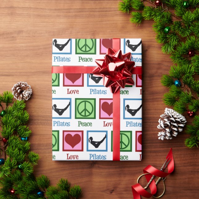 Papier Cadeau Peace Love Pilates Enseignant Cute Noël (Cadeau de vacances)