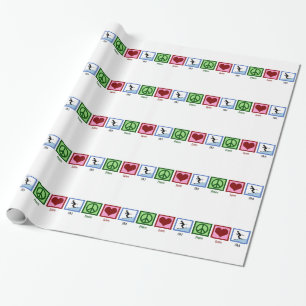 Papier Cadeau Peace Love Ski