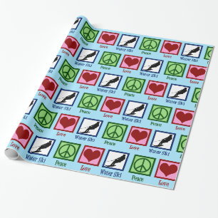 Papier Cadeau Peace Love Water Ski