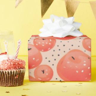 Papier Cadeau Peach Fuzz Abstrait Botanical Fruity Motif 10