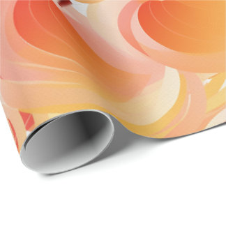 Papier Cadeau Peach Fuzz Abstrait Botanical Fruity Motif 15