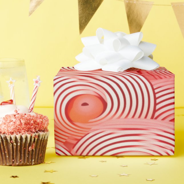 Papier Cadeau Peach Fuzz Abstrait Botanical Fruity Motif 19 (Fête d'anniversaire)