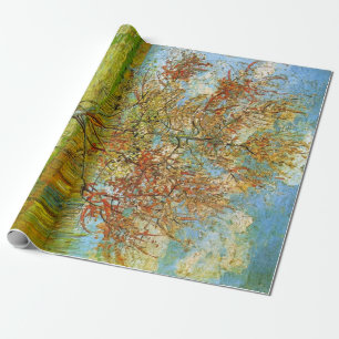 Papier Cadeau Peach Tree rose en fleurs par Vincent van Gogh