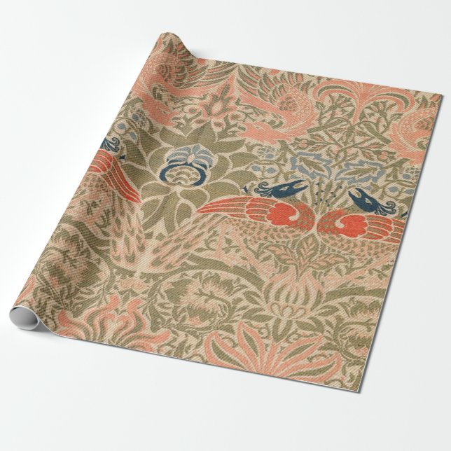Papier Cadeau Peacock Et Dragon (1878) Par William Morris (Déroulé)