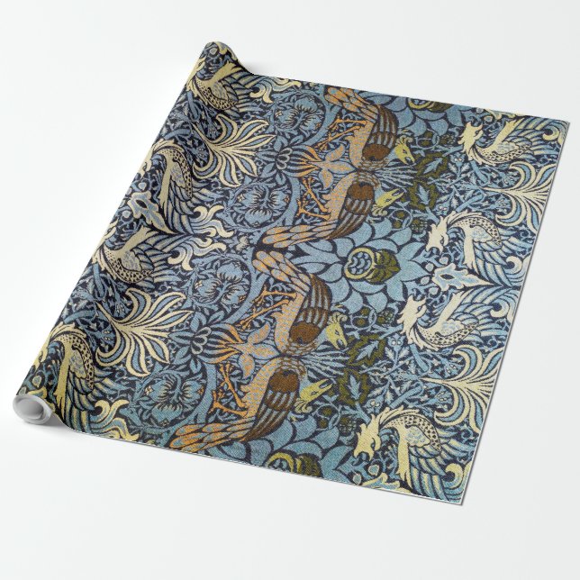 Papier Cadeau Peacock et Dragon, William Morris (Déroulé)