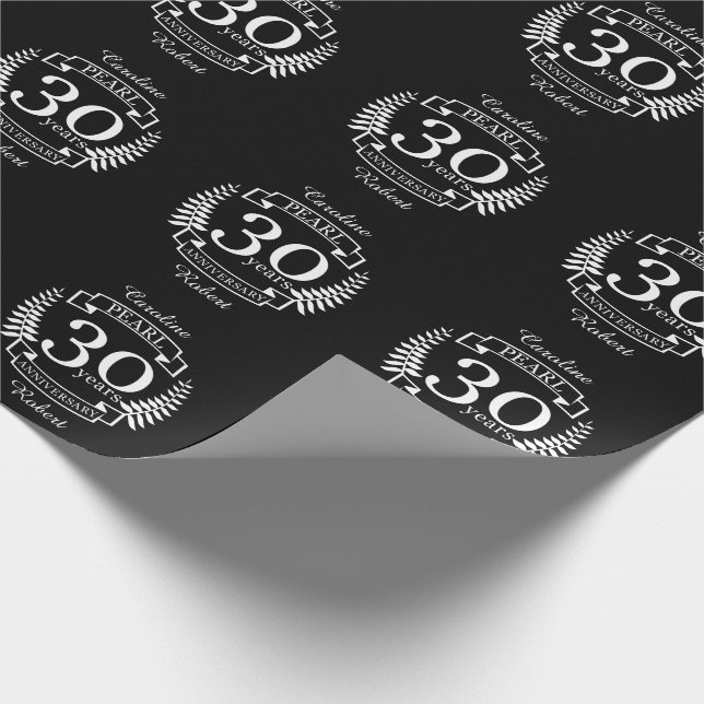 Papier Cadeau Pearl 30e anniversaire du mariage 30 ans (Coin)