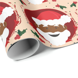 Papier Cadeau Peau Brown du Père Noël Tan Rouge Noël