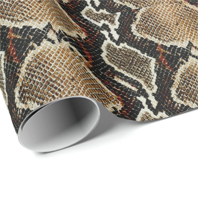 Papier Cadeau peau de serpent à poster de animal rouge brun (Coin rond)