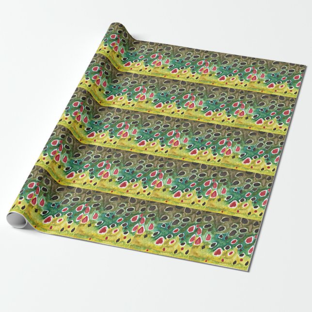 Papier Cadeau Pêche à la truite Brown (Déroulé)