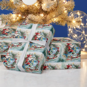 Papier Cadeau Pêche avec Noël du Père Noël