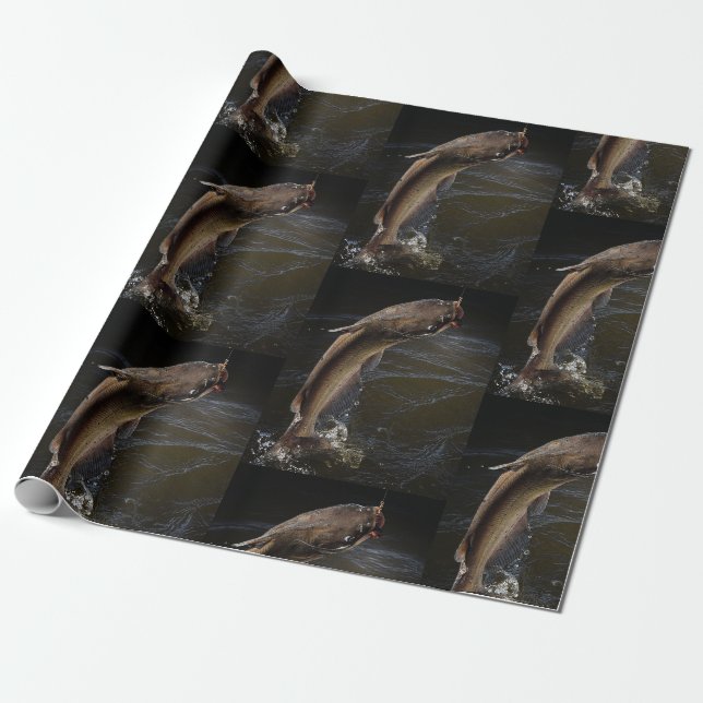 Papier Cadeau Pêche de poisson-chat de la Manche de nuit (Déroulé)