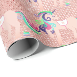Papier Cadeau Pêche florale Cand de bébé de rose de parties