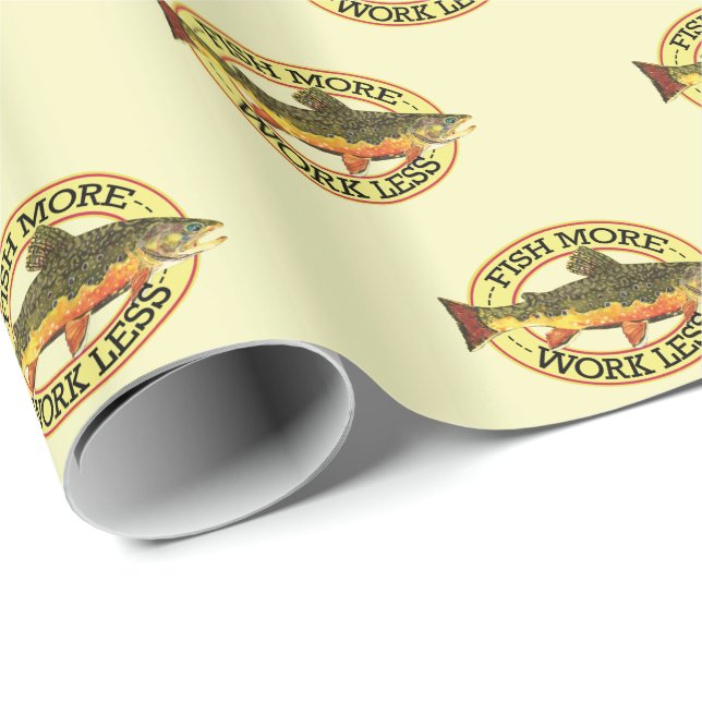 Papier Cadeau Pêche humoristique (Coin rond)