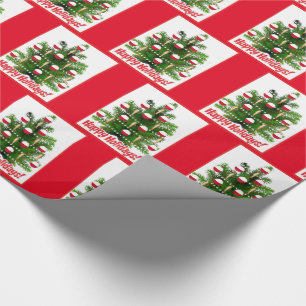 Papier Cadeau Pêche Noël Fête des Ornements