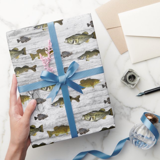 Papier Cadeau Pêche Thématique Walleye Bass Crappie Angler Homme (Cadeaux)
