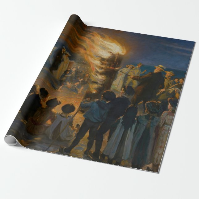 Papier Cadeau Peder Severin Kroyer - Bonfire de la veille du mil (Déroulé)