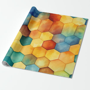 Papier Cadeau Peigne de miel coloré