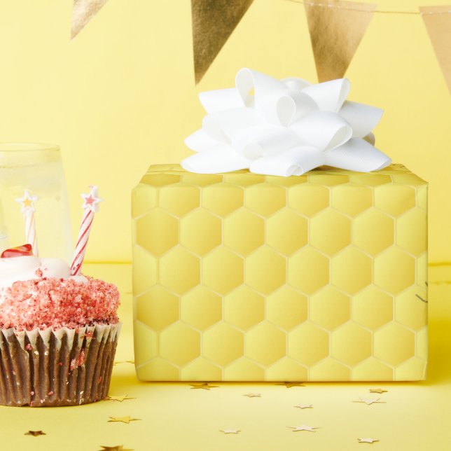 Papier Cadeau Peigne de miel Trois abeilles (Fête d'anniversaire)