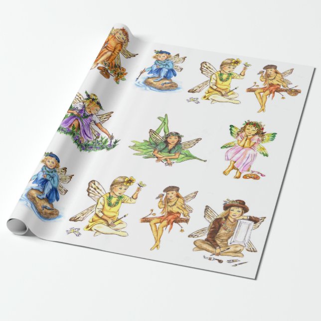 Papier Cadeau Peignez les fées JL Biel de lutins (Déroulé)