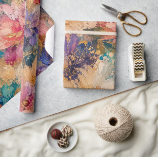 Papier Cadeau Peinture à l'huile abstraite impressionniste flora