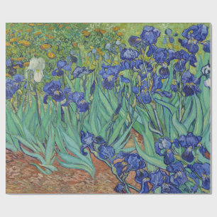 Papier Cadeau Peinture à l'huile florale Les Iris bleus célèbres