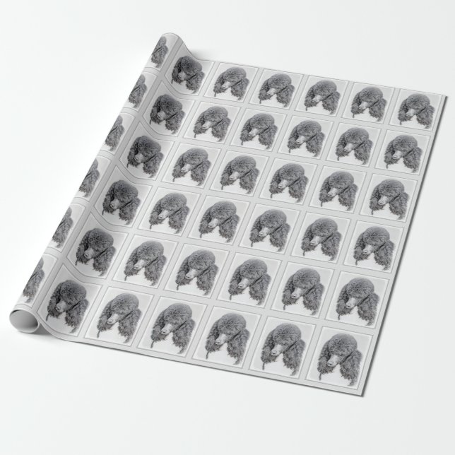 Papier Cadeau Peinture à paille noire standard - Art du chien (Déroulé)