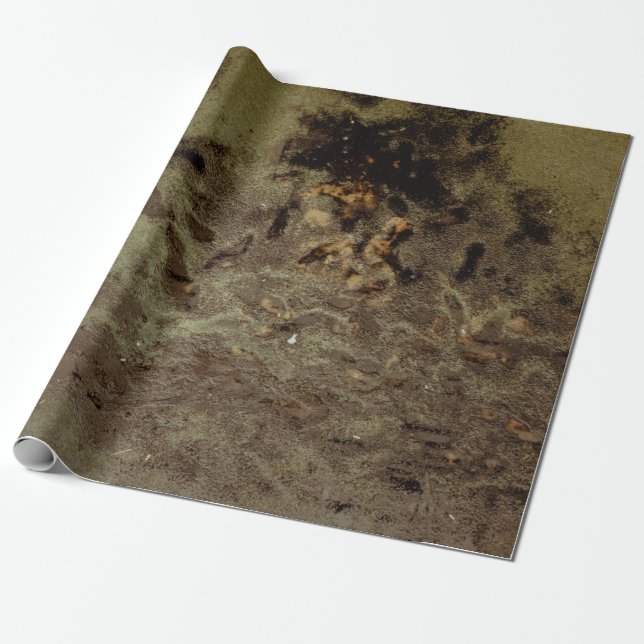 Papier Cadeau Peinture abstraite Brown et noire (Déroulé)