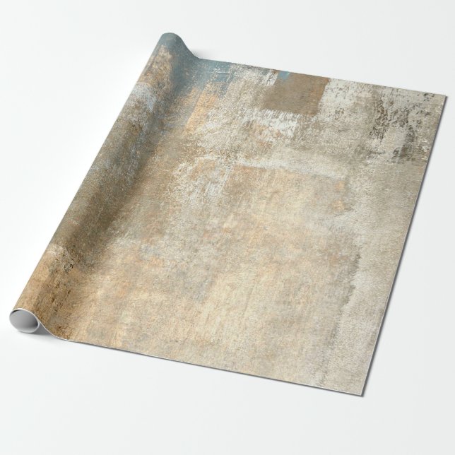 Papier Cadeau Peinture Abstraite gris et beige abstraite, art, (Déroulé)